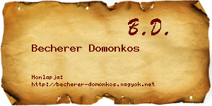 Becherer Domonkos névjegykártya